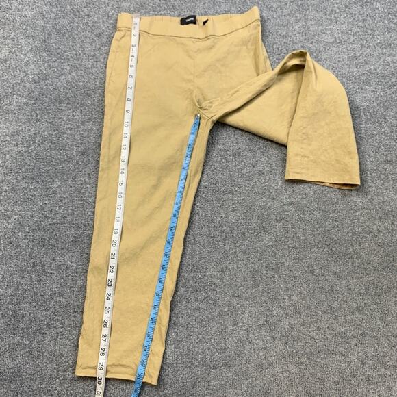 Theory Pants Womens 00 Honey Linen Blend Basic Pull On Capri Stretch Eco Crunch - Picture 6 of 12